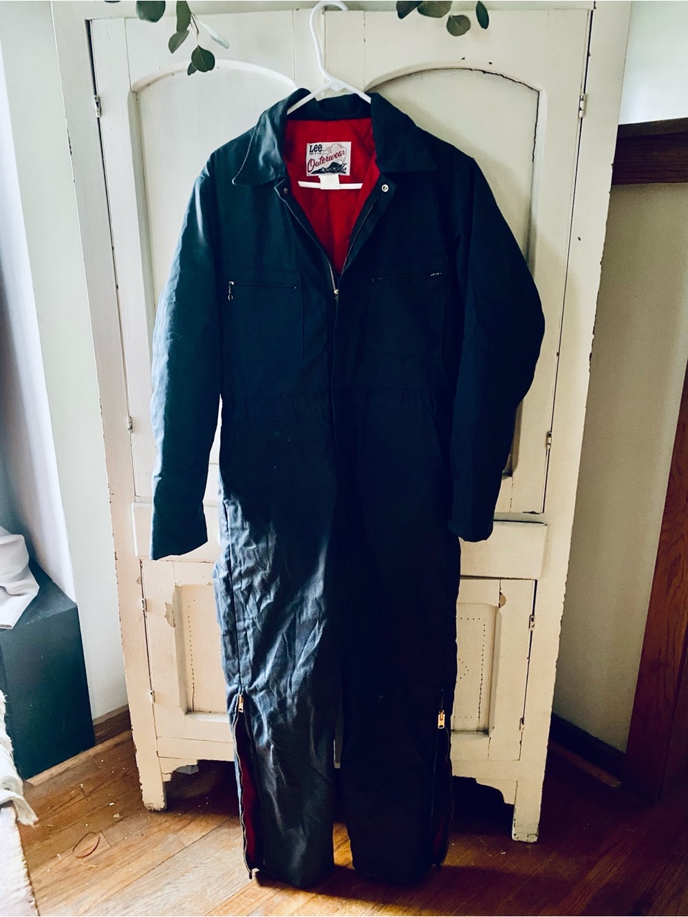 Lee Black Coverall with Red Interior